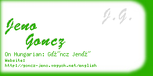 jeno goncz business card